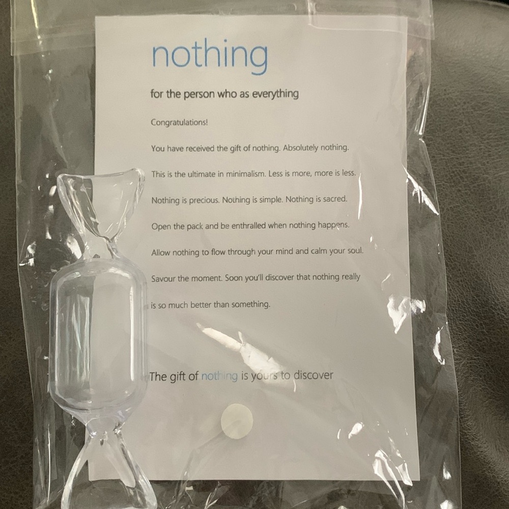 The GIFT OF NOTHING
